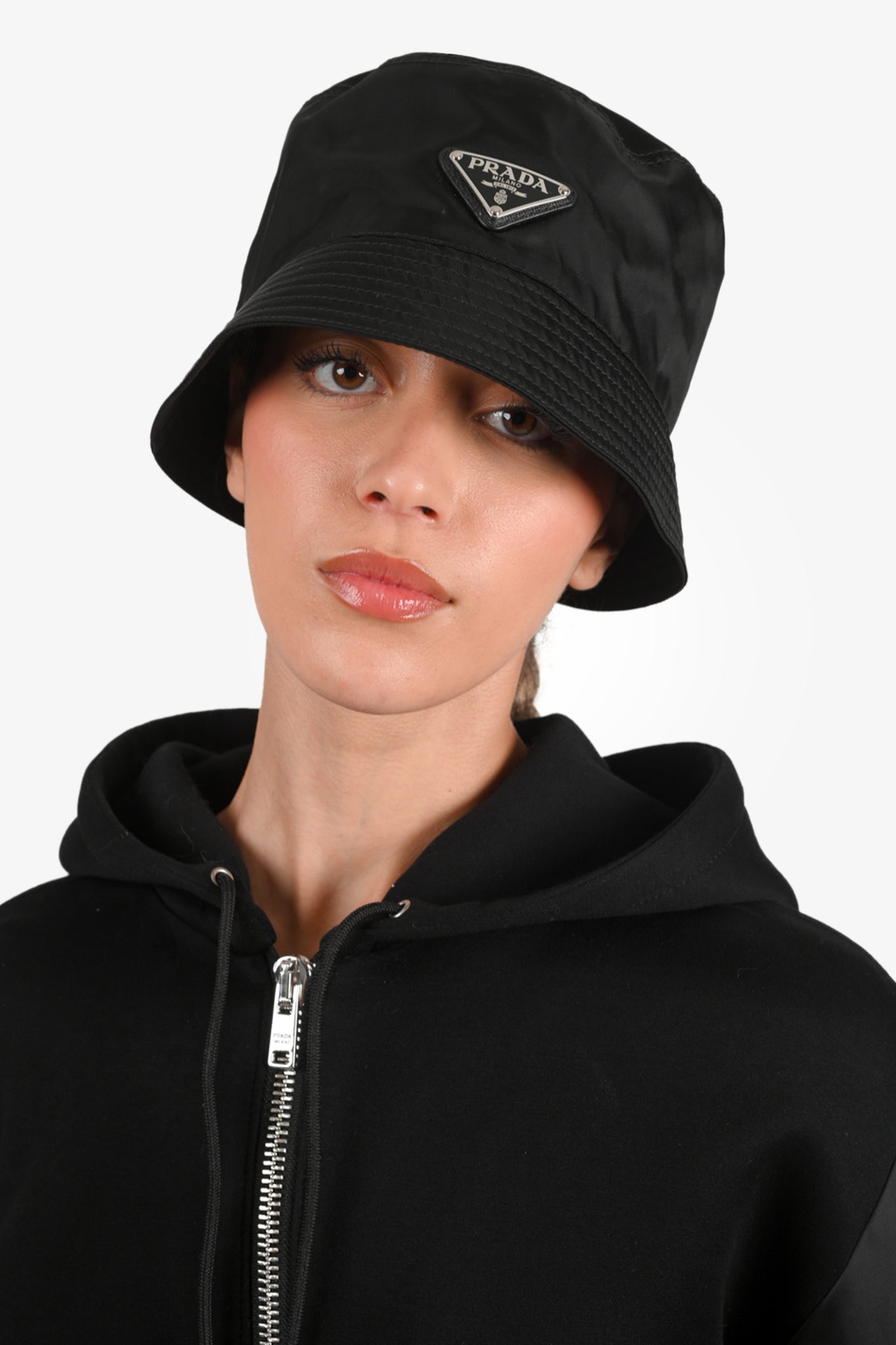 Prada Black Nylon Bucket Hat Size M – Mine & Yours