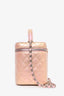 Pre-loved Chanel™ 2022 Pink Iridescent Leather Vanity Case