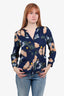 Joie Navy Floral Print Shirt size Small