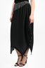 Issey Miyake Black/White Striped Asymmetrical Midi Skirt Size 2
