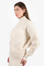 Escada White Wool Ribbed Sweater Size S