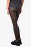 Vince Brown Leather Zipper Ankle Leggings Size XS