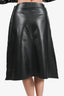 MM6 Maison Margiela Black Faux Leather Midi Skirt Size 40