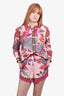 Farm Rio Multicolor Printed Long-Sleeve Shirt With Short Set size Small