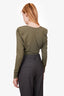 Alexandre Vauthier Olive Green Shoulder Pad Bodysuit Size 34