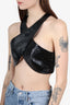 Courreges Black Vinyl Criss Cross Bra Size S