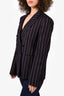 Saint Laurent Navy Striped Double Breasted Blazer Size 48 Mens