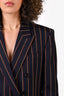 Saint Laurent Navy Striped Double Breasted Blazer Size 48 Mens