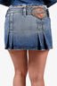 DSquared2 Blue Denim Mini Skirt with Embroidery Size 42