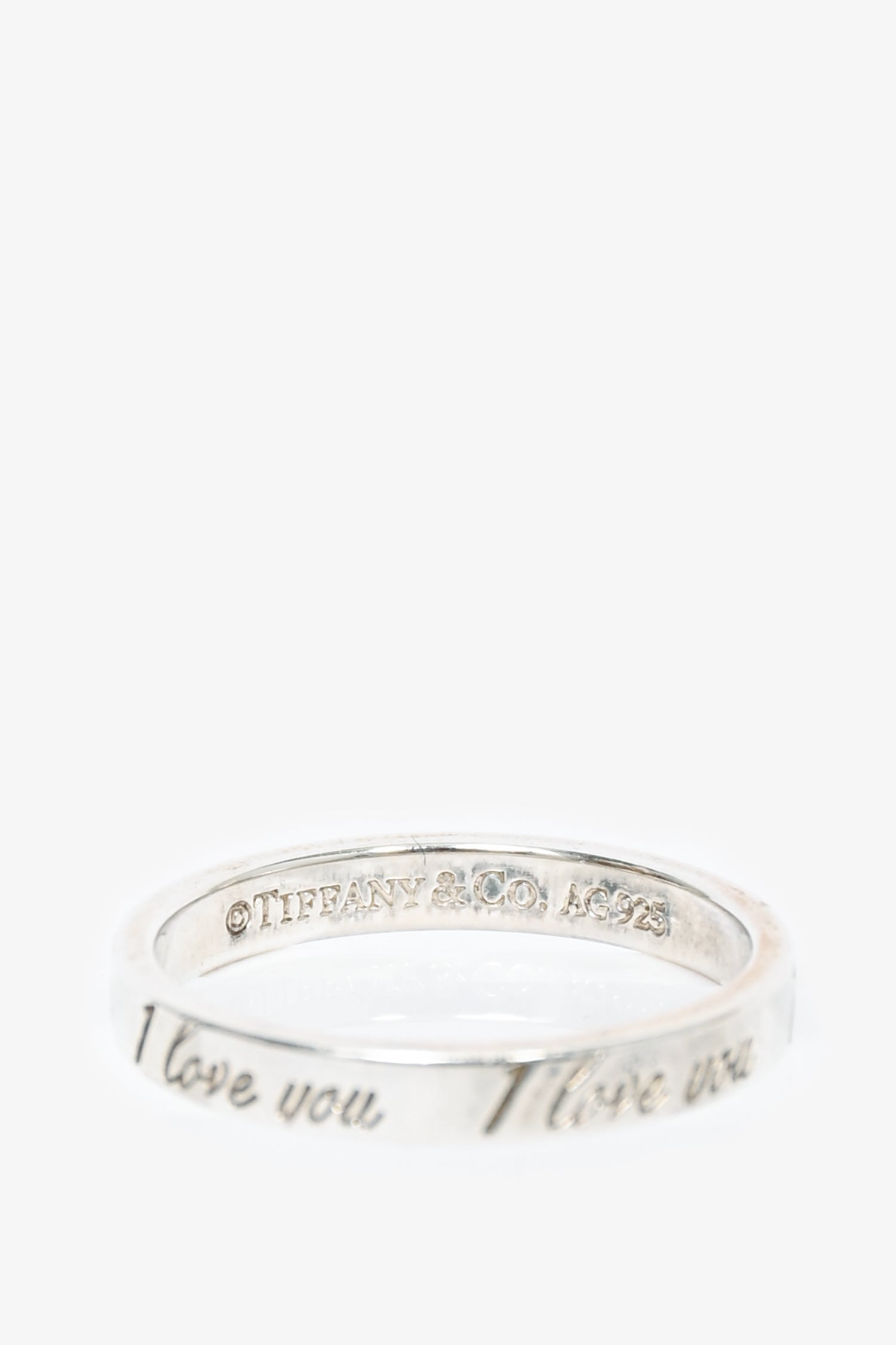 Tiffany Co. Sterling Silver I love you Ring Mine Yours