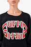 Gucci Black Cotton Red Graphic Crewneck Sweatshirt Size XS