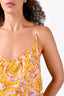 Versace Pink/Yellow Printed Silk Cami Tank Top Size 4