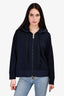 Moncler Navy Cotton/Nylon Zip-up Hoodie M Mens