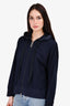 Moncler Navy Cotton/Nylon Zip-up Hoodie M Mens