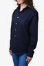 Ami Navy Blue Wool Button Down Shirt Jacket Size 39 Mens