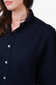 Ami Navy Blue Wool Button Down Shirt Jacket Size 39 Mens