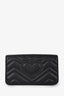 Gucci Black Leather GG Marmont Quilted Mini Crossbody Bag