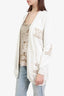 Max Mara White/Brown Knit Logo Print Long Cardigan size Small