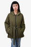 Weekend Max Mara Green Belted Jacket with Removable Hood Size 8 US