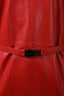 Versace Jeans Red Leather Sleeveless Belted Mini Dress Size 42