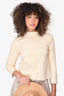 Alexander McQueen Beige Lace Embroidery Long-Sleeve Top Size L