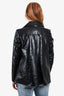 Valentino Black Leather Double Breasted Jacket Size 6