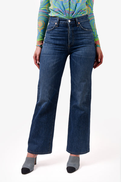 The Zena High Rise Wide Leg Jean in Dark Blue