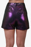 Area Purple Iridescent High Waisted Tailored Shorts Size 4