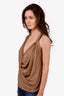 Lanvin Taupe Jersey Sleeveless Cowl Neck Top Size 38