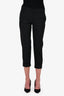 Chloe Black Wool Cropped Straight Leg Trousers Size 36