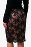 Paul Smith Black/Pink Lace Overlay Skirt Size 40