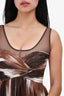 Burberry Vintage Brown Patterned Mesh Top Sleeveless Dress Size 38