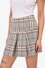 Burberry London Grey Wool Tartan Skirt Size 4