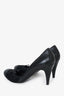 Pre-loved Chanel™ Black Leather Interlocking CC Logo D'Orsay Pumps Size 40.5