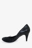 Pre-loved Chanel™ Black Leather Interlocking CC Logo D'Orsay Pumps Size 40.5