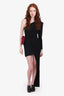 Alex Perry Black Swarovski Crystal Embellished Asymmetrical Dress est Size XS