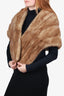 Vintage Brown Canadian Light Lutetia Mink Fur Stole Wrap Shawl Size X38