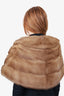 Vintage Brown Canadian Light Lutetia Mink Fur Stole Wrap Shawl Size X38