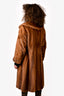 Vintage Brown Canadian Demi Buff Mink Fur Coat Size 4