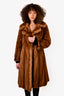 Vintage Brown Canadian Demi Buff Mink Fur Coat Size 4