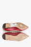 Valentino Red/Beige Rockstud Pointed Toe Flat Size 37