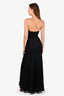 White by Vera Wang Black Strapless Pleated Gown Size 2