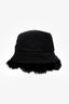 Prada Black Nylon Fur Lined Bucket Hat Size M