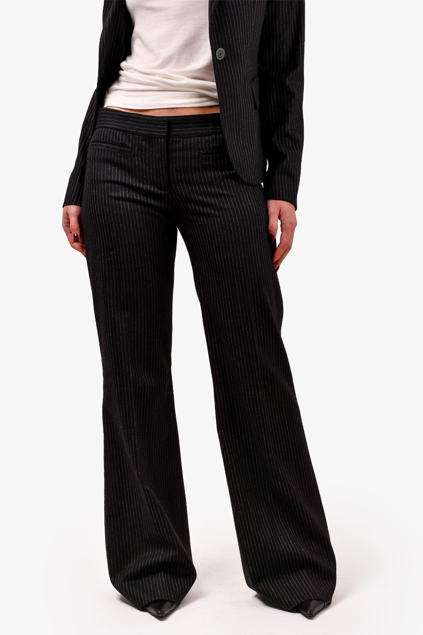 Pinstripe Flared Trousers