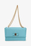 Salvatore Ferragamo Blue Vara Bow Shoulder Bag