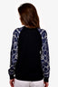 Hermès Navy Wool/Silk Printed Cardigan Size 36