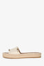 Valentino White Leather Rockstud Espadrille Slides Size 37