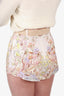 Zimmermann White/Multicolor Floral Print Jeannie Shorts Size 0