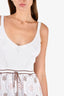 D Exterior White Ribbed/Eyelet Lace Tiered Maxi Tank Dress Size 40