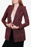 Givenchy Black/Red Tweed Double Breasted Blazer Size 38